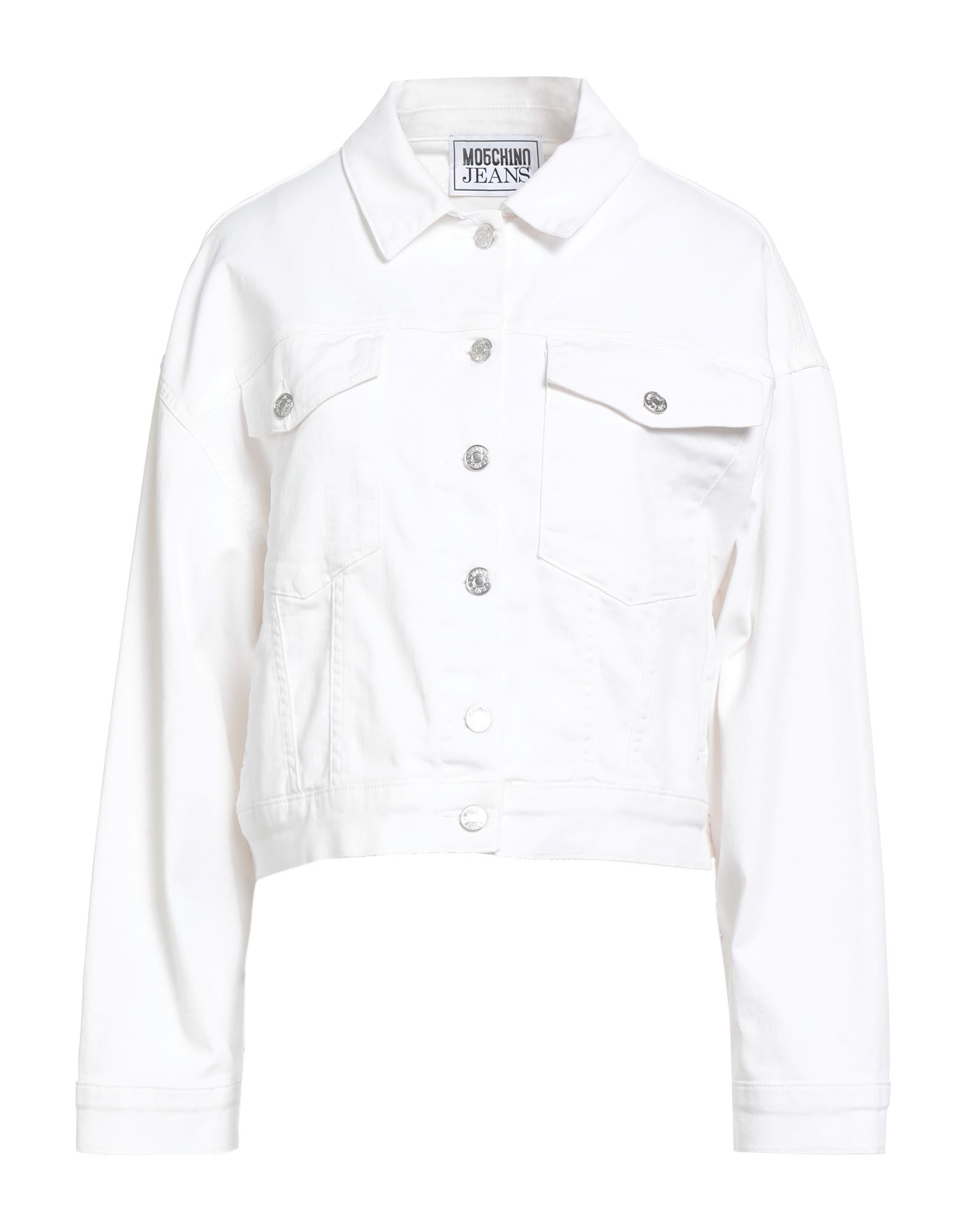 MOSCHINO JEANS Jeansjacke/-mantel Damen Weiß MOSCHINO JEANS Jeansjacke/-mantel Damen Weiß von MOSCHINO JEANS