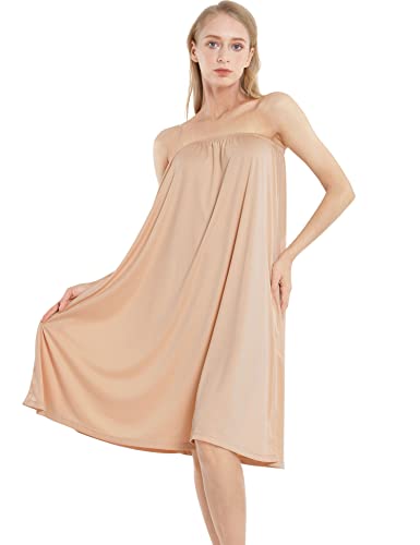 MOSCOAL Damen-Slips, trägerlos, Unterkleid, ärmellos, Unterkleid, Hautfarben, M von MOSCOAL