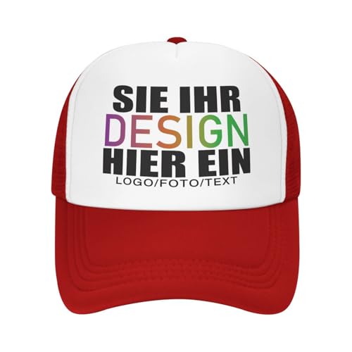 MOSGDBV Personalisierte Basecap, personalisiert Cap, für Männer und Frauen, gestalten Sie Ihren eigenen Text, Ihr Logo, Ihr Foto, verstellbare und Unisex personalisierte Trucker-Kappe von MOSGDBV
