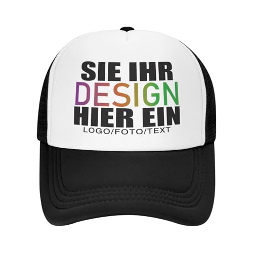 MOSGDBV Personalisierte Basecap, personalisiert Cap, für Männer und Frauen, gestalten Sie Ihren eigenen Text, Ihr Logo, Ihr Foto, verstellbare und Unisex personalisierte Trucker-Kappe von MOSGDBV