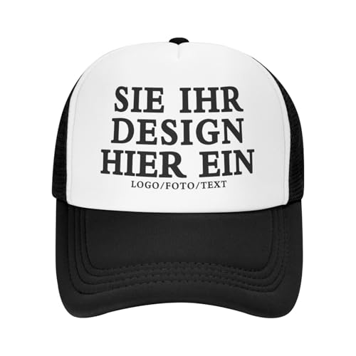 MOSGDBV Personalisierte Basecap, personalisiert Cap, für Männer und Frauen, gestalten Sie Ihren eigenen Text, Ihr Logo, Ihr Foto, verstellbare und Unisex personalisierte Trucker-Kappe von MOSGDBV