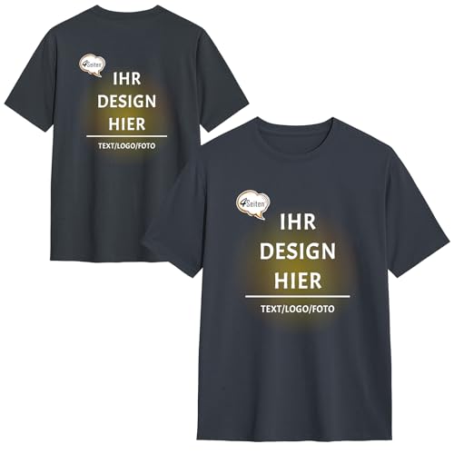 MOSGDBV T-Shirt Personalisiertes Herren Damen – T-Shirt Bedrucken Lassen Bedrucken Selbst Gestalten mit Bild Text Logo, Lustige Paar T-Shirts, Geschenkidee für Freunde, Unisex von MOSGDBV