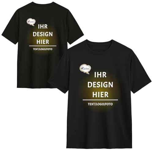 MOSGDBV T-Shirt Personalisiertes Herren Damen – T-Shirt Bedrucken Lassen Bedrucken Selbst Gestalten mit Bild Text Logo, Lustige Paar T-Shirts, Geschenkidee für Freunde, Unisex von MOSGDBV