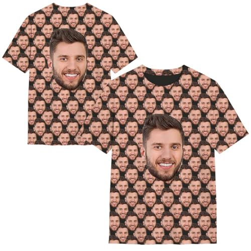 MOSGDBV T-Shirt Personalisiertes Herren Damen – T-Shirt Bedrucken Lassen Bedrucken Selbst Gestalten mit Bild Text Logo, Lustige Paar T-Shirts, Geschenkidee für Freunde, Unisex von MOSGDBV