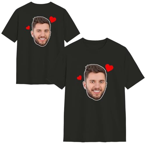 MOSGDBV T-Shirt Personalisiertes Herren Damen – T-Shirt Bedrucken Lassen Bedrucken Selbst Gestalten mit Bild Text Logo, Lustige Paar T-Shirts, Geschenkidee für Freunde, Unisex von MOSGDBV