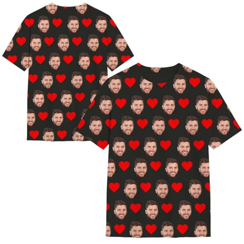 MOSGDBV T-Shirt Personalisiertes Herren Damen – T-Shirt Bedrucken Lassen Bedrucken Selbst Gestalten mit Bild Text Logo, Lustige Paar T-Shirts, Geschenkidee für Freunde, Unisex von MOSGDBV
