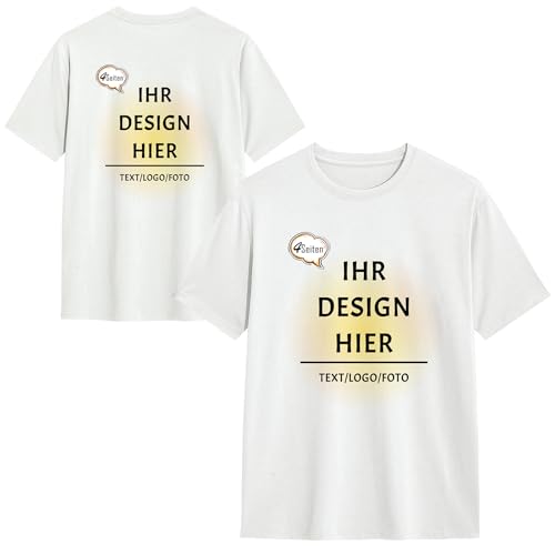 MOSGDBV T-Shirt Personalisiertes Herren Damen – T-Shirt Bedrucken Lassen Bedrucken Selbst Gestalten mit Bild Text Logo, Lustige Paar T-Shirts, Geschenkidee für Freunde, Unisex von MOSGDBV