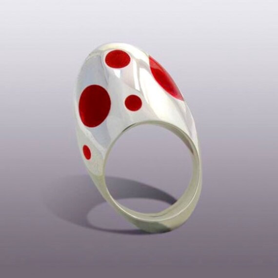 Gefleckter Hutring. Silberne Kunst von MOSHIKOART