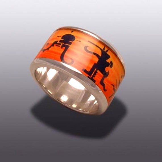 Geschöpfe Im Sonnenuntergang - Silberring von MOSHIKOART