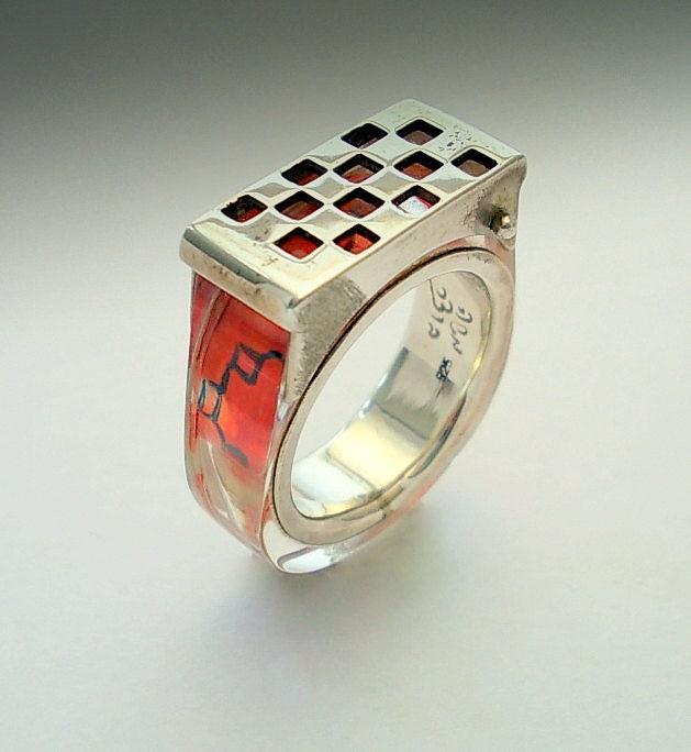 Schach Ring.silber Kunst von MOSHIKOART