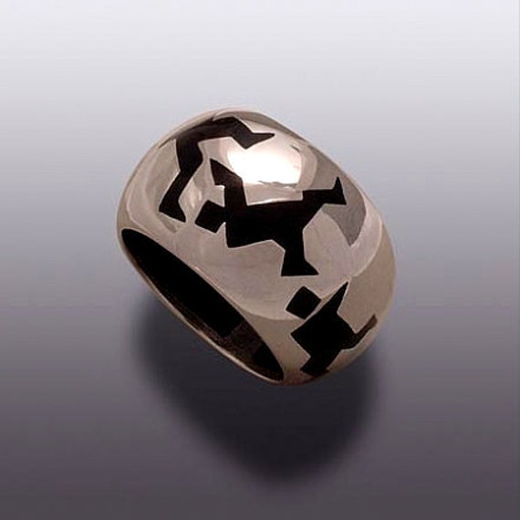 Talking Heads Ring.silver Kunst von MOSHIKOART