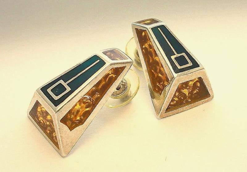 Trapez Ohrringe.silber Kunst von MOSHIKOART