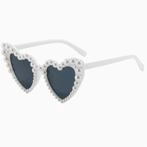 MOSIERRY 1 Stück Herz Sonnenbrille Perle Weiß Hochzeit Sonnenbrille Herzform Herzbrille Weiss JGA Accessoires Frauen MOSIERRY 1 Stück Herz Sonnenbrille Perle Weiß Hochzeit Sonnenbrille Herzform Herzbrille Weiss JGA Accessoires Frauen von MOSIERRY