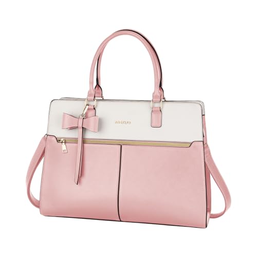 MOSISO Laptop Tasche für Damen, 15,6 Zoll Wasserdicht PU-Leder Arbeitstasche mit Clutch Tasche&Schleife, Große Handtasche Computer Umhängetaschen Aktentasche für Business Lehrer Büro, Rosa MOSISO Laptop Tasche für Damen, 15,6 Zoll Wasserdicht PU-Leder Arbeitstasche mit Clutch Tasche&Schleife, Große Handtasche Computer Umhängetaschen Aktentasche für Business Lehrer Büro, Rosa von MOSISO