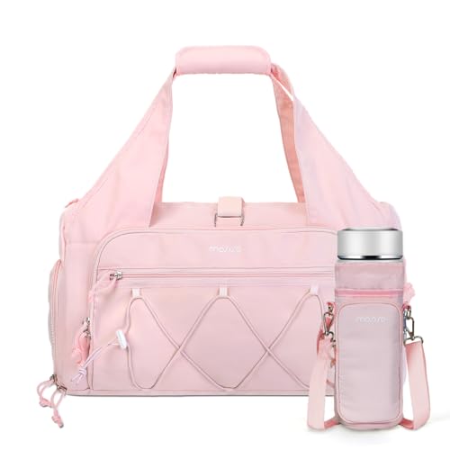 MOSISO Sporttasche für Frauen,Reisetasche Weekender Übernachtung Workout Kleine Tragetasche Sport Turnhalle Reisetasche mit Schuhfach&Nasstasche&Wasserflaschenhalter für Fitness,Yoga,Wochenende,Rosa von MOSISO