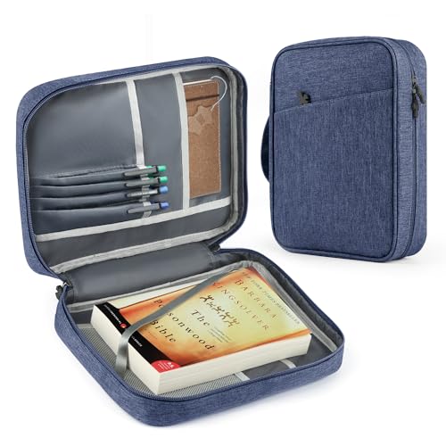 MOSLA Bibelhülle für Damen und Herren, Schriftstudium, Kirchentasche mit Griff und Tasche für Väter, Mütter, Mutter, Kinder, katholische Kirche, christliche Geschenke (Deep Purple C) von MOSLA