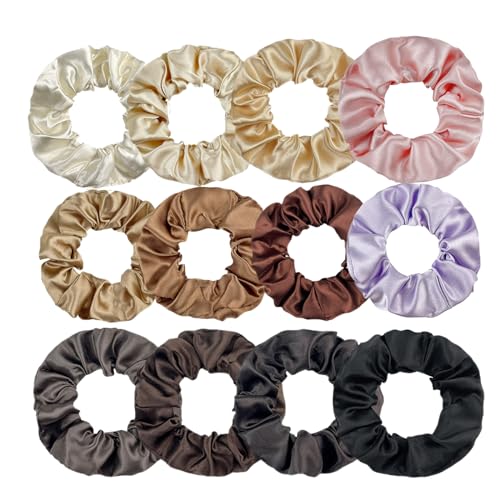 MOSOTECH 12 Stück Haargummis, Stylische Chiffon Haargummi Scrunchies, Elastische Gummibänder Haarband für Damen & Mädchen von MOSOTECH