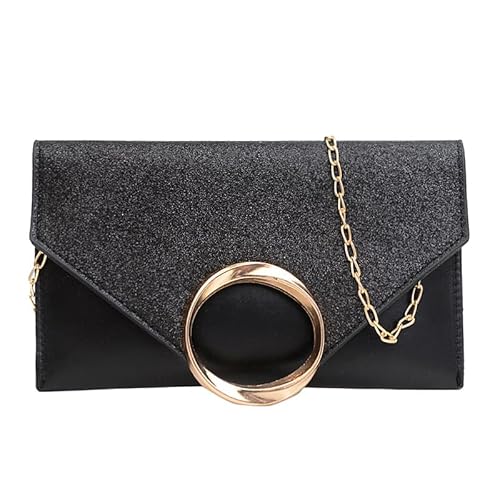 MOSSTYUS Damen Abendtaschen Crossbody Umhängetasche Umschlag Clutch Handtaschen Hochzeit Cocktail Abschlussball Party Geldbörsen mit Kette, Schwarz 1# £¨ Kreis Dekoration Stil), Einheitsgröße, Retro von MOSSTYUS