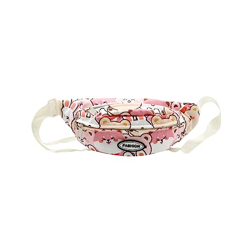 Unisex Fashion Fanny Pack Hüfttasche klein verstellbarer Gürtel Hüfte Bauchtasche Crossbody Geldbörse für Reisen Laufen Radfahren, rosa/hund, Einheitsgröße von MOSSTYUS