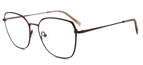 Einfache Retro unregelmäßige Schnittkante quadratischen Rahmen optische Brille Männer Frauen Mode hellbraune Metallbrillen von MOSTAR