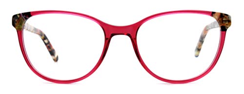 Frau Mädchen Vintage runde klare Linse stilvolle trendige Brille Rose rot. Farbig von MOSTAR
