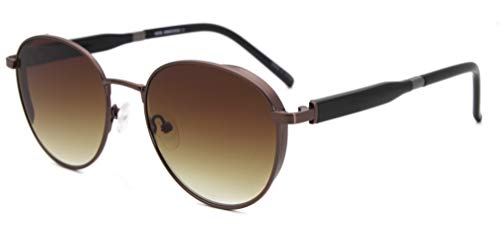 Kleine runde trendige Frauen Männer Teenager Vintage Kreis Metall Sonnenbrille Bronze Rahmen braune Linse von MOSTAR