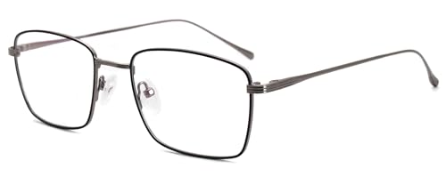 Vintage Metall Brillenrahmen Klare Linse Rechteckig Brille Damen Herren Schwarz Brillenfassung von MOSTAR