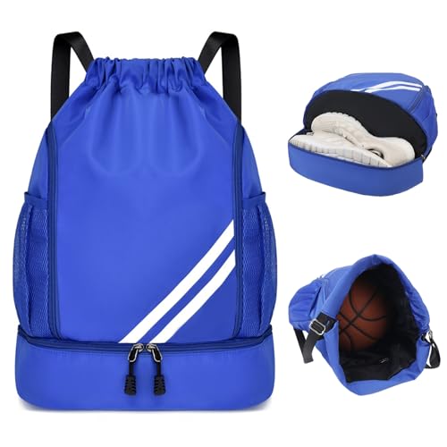 Sport Beutel Mode Sport Rucksäcke Fußball Rucksack Rucksack Mit Schuhfach Drawstring Bag Turnbeutel Mit Kordelzug Mit Wasserflaschen-netztaschen Sportrucksack Für Herren Damen Kinder Jugend von MOSTEDE