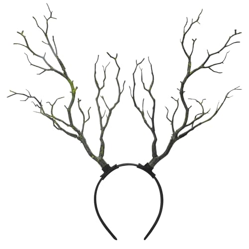 MOSTORY Woodland Zweig Geweihkopfschmuck - Grüner Baumzweig Haarreifen, großer Wald-Haarreifen für Frauen, Renaissance Cosplay Renfaire Halloween Outfit, Woodland Fairy Kostüm MOSTORY Woodland Zweig Geweihkopfschmuck - Grüner Baumzweig Haarreifen, großer Wald-Haarreifen für Frauen, Renaissance Cosplay Renfaire Halloween Outfit, Woodland Fairy Kostüm von MOSTORY