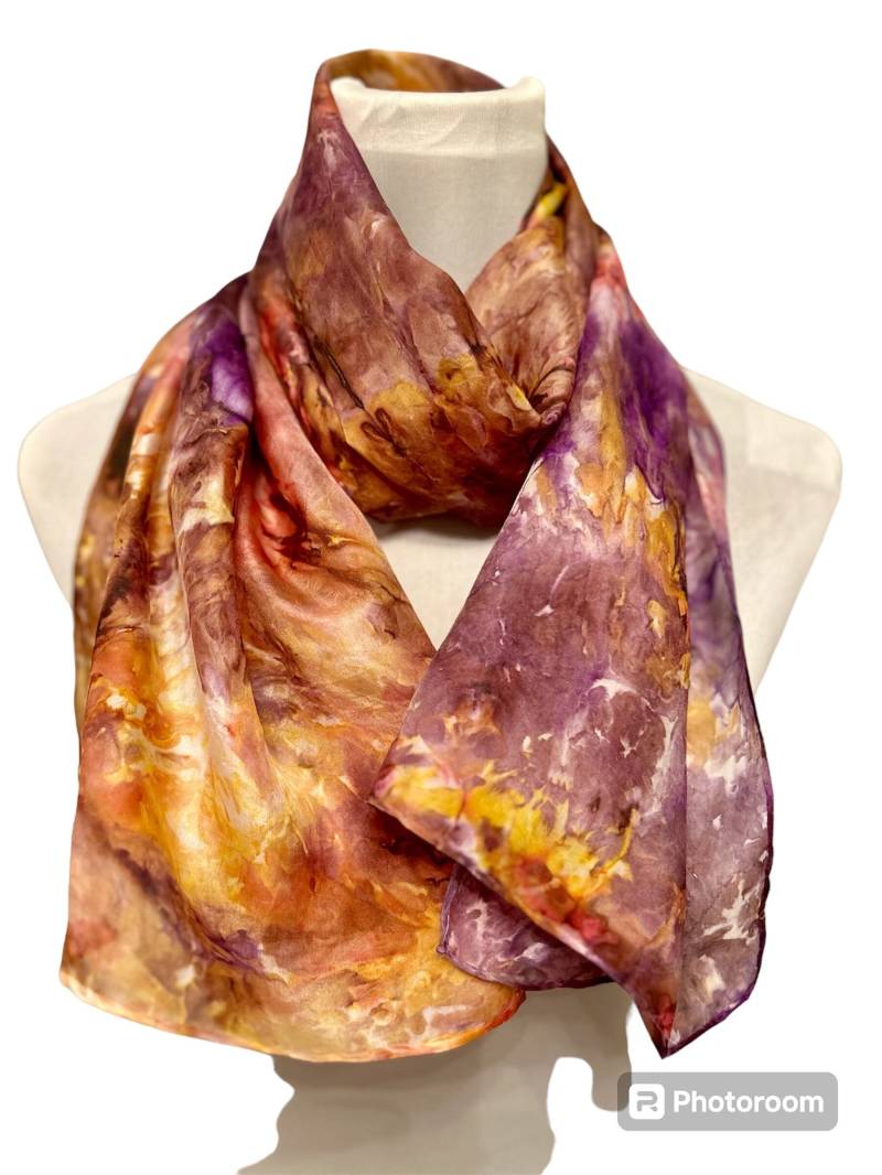 Seidenschal, Seidentuch, Herbstlaub von MOSTROKunst
