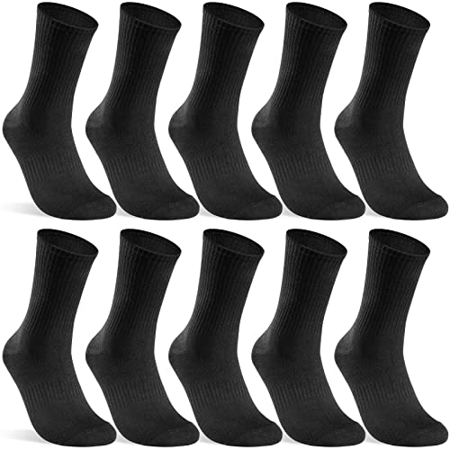 MOSUO Socken für Herren Damen,Schwarz Warme Sportsocken Unisex Business Lange mit Baum-wolle Haltbarkeit für Sport Freizeit[10 Paar] SIZE 39-42 von MOSUO