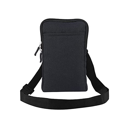 Handy Gürteltasche Herren mit Clip Schwarz, Handy Schultertasche Klein, Herren Damen Handytasche zum Umhängen Kuriertasche Camping Wandern Outdoor Beutel Bügel Umhängetasche Hüfttasche Bauchtasche von MOTALER