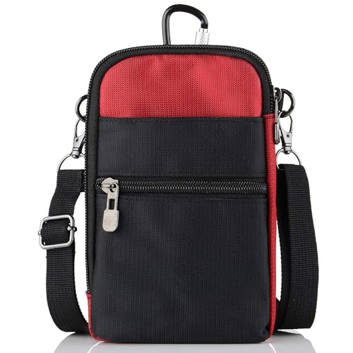 Handy Schultertasche mit RFID Schutz, Gürteltasche RFID Blocker Wasserdicht Umhängetasche Gürteltasche mit RFID Blockierung Brusttasche Hüfttasche Beutel Bügel Tasche mit Karabinerhaken Gürtelschlaufe von MOTALER