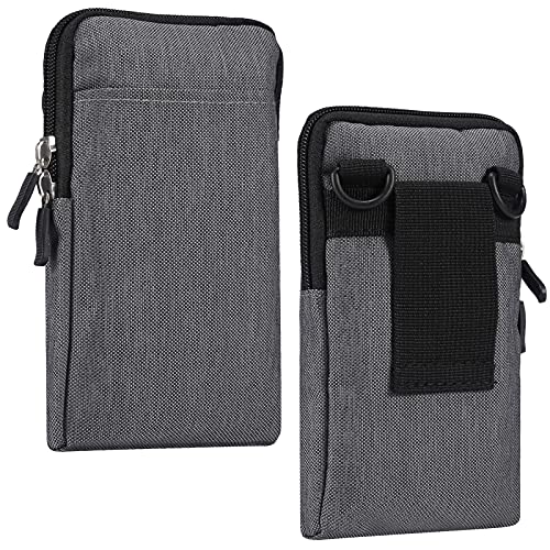 Handy Umhängetaschen Nylon Klein, Gürteltasche Handy Herren Grau, Nylon Handytasche Kleine Handy Smartphone Beutel Bügel Hüfttaschen Gürteltasche Armband Tasche mit Karabinerhaken Gürtelschlaufe von MOTALER