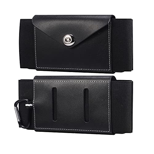 Hüfttasche Handy Leder Herren, Handy Gürteltaschen mit Kartenhalter, Universal Wasserdicht Herren Kleine Gürtel Clip Hülle Holster Sport Outdoor Handytasche Brieftasche für Handy und Kleine Tablette von MOTALER