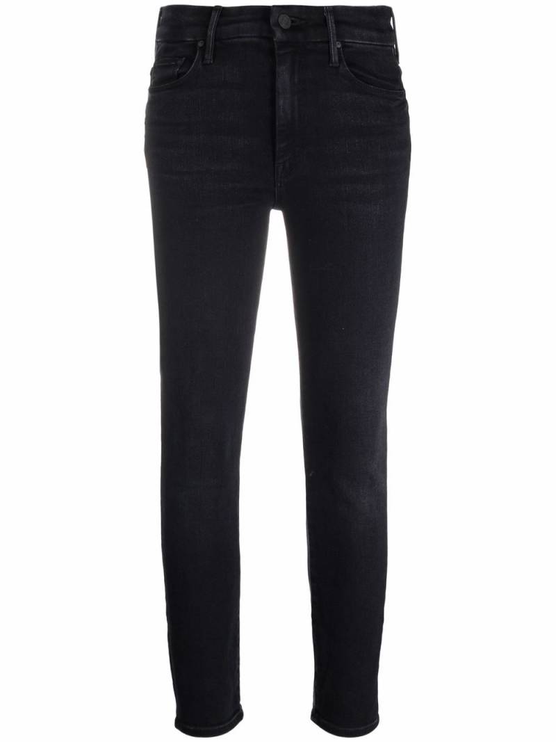 MOTHER Cropped-Skinny-Jeans mit hohem Bund - Blau von MOTHER