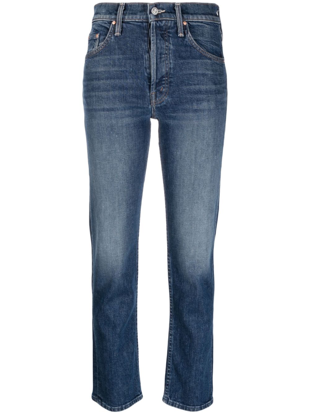 MOTHER Cropped-Jeans mit hohem Bund - Blau von MOTHER