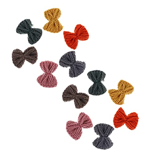 12St gestrickte Schleife Boxen mit Deckel Broschennadeln Emaille-Stifte Strasssteine Taschenstifte tragegurt headband genschenkideen Tasche Bogenverzierung Kleidungsschmuck Garn MOTHNUR von MOTHNUR