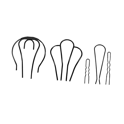 5St Fleischbällchen Haareisen Kämme Abs Haarschmuck für Frauen Lockenwickler Snap-Haarspangen für Frauen Styling Frau Haarnadel Haarknotenklammern Haarkamm- Legierung Black MOTHNUR von MOTHNUR
