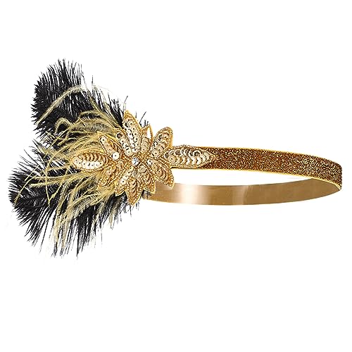 MOTHNUR Flapper Haarband Mit Federn Und Pailletten Vintage Kopfschmuck Für Frauen Für Hochzeiten Partys Und Jahre Kostüme Elegantes Accessoire Für Besondere Anlässe von MOTHNUR
