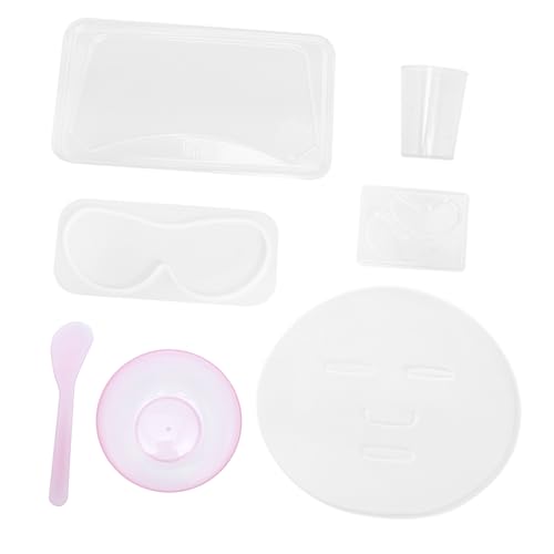 MOTHNUR 1 Satz Gesichtsform-Set Schwamm Spa Maschine für freundinen neckshape nackenstrecker bettwäsche gesichtsmaskenplatten selber machen Seetang-Maskentablett Kieselgel Weiß von MOTHNUR