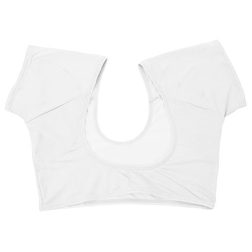 MOTHNUR 1 Stück Atmungsaktive Unterarm Schweißpads Weste aus Baumwolle Waschbar und Wiederverwendbar Schweißschutz für Damen Verhindert Schweißflecken und Geruch Weiß von MOTHNUR