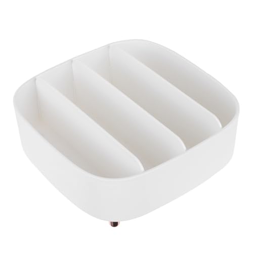 MOTHNUR 1stück Kosmetik Organizer Für Desktop Weiße Aufbewahrungsbox Mit Praktischen Fächern Für Kosmetika Toilettenartikel Und Mehr Für Schlafzimmer Bad Und Schreibtisch von MOTHNUR