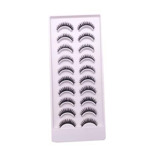 MOTHNUR 10 Paare Mehrschichtige Falsche Wimpern Dichtes Natürliches Augen Make Up für Frauen Voluminöse Leichte Fake Eyelashes Katzenauge Optik von MOTHNUR