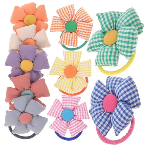 MOTHNUR 10 Stück Teiliges Bunte Elastische Haarbänder mit Blumenmotiv Weiche Haargummis für Pferdeschwanz Dutt Vielseitig Einsetzbar als Haarschmuck für Damen und Mädchen von MOTHNUR
