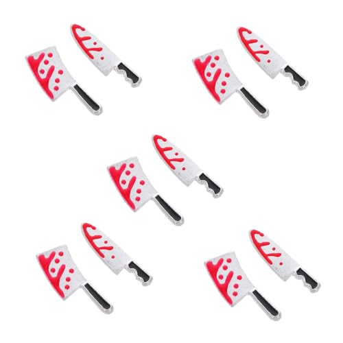 MOTHNUR 10 Stück Teiliges Halloween Nagel Deko Metall Bloody Cutter Charms Nail Art Schmuck für Maniküre Damen und Salon Nail Decoration Zubehör von MOTHNUR