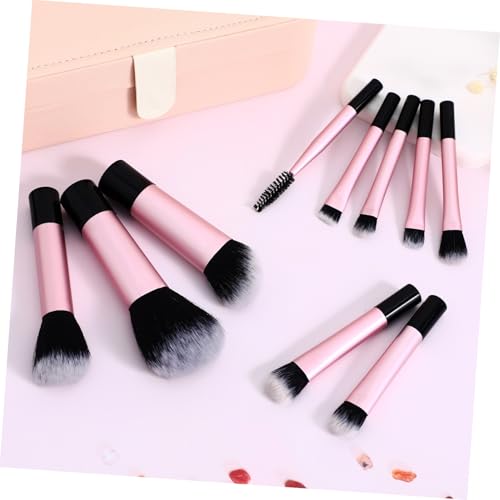 MOTHNUR 10 Stück Teiliges Reise make up pinselset Mini Schminkpinsel mit Aufbewahrungstasche Vielseitig für Foundation Lidschatten Gesicht Geeignet Kompakt und Praktisch für Unterwegs von MOTHNUR