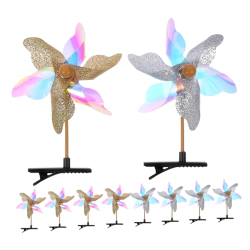 MOTHNUR 12 Stück Teiliges Glitzer Windmühlen Haarclips für Mädchen Süße Haarschmuck Accessoires Einfache Anwendung für Partys und Ausflüge Bunte Haarspangen von MOTHNUR