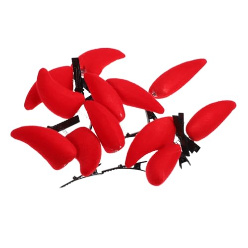 MOTHNUR 12 Stück Teiliges Halloween Haarclip mit Roten Teufelshörnern Einzigartige Cosplay Haarnadeln für Damen und Teens Einfach Anzubringen Festliche Haaraccessoires für Kostümpartys und von MOTHNUR