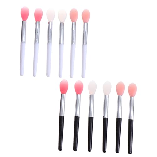 MOTHNUR 12 Stück Teiliges Silikon Lippenpinsel Weiche Köpfe Vielseitig als Lippenstift und Lippenmaske Pinsel Leicht zu Reinigen für Präzises Make Up für Frauen und Anfänger von MOTHNUR
